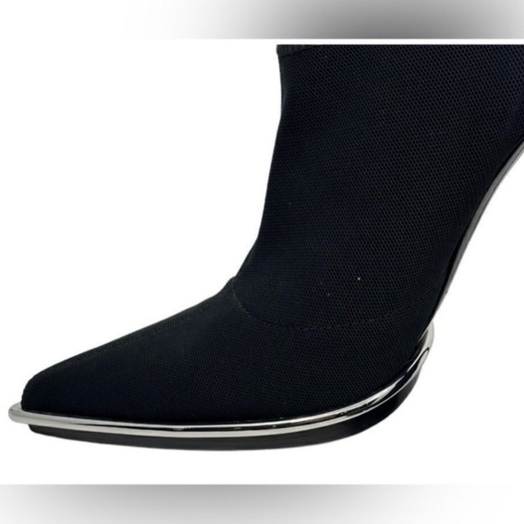 ALEXANDER WANG Cara Stretch Mesh Pointy Toe Sock Fit Pull On Ankle Booties 37.5 - Picture 11 of 14
